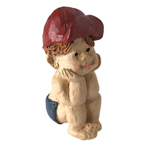 Marge Crunkleton Figurine Baseball Lil Toby 1989 Boy Sculpture Handwritten Signe - Picture 3 of 12